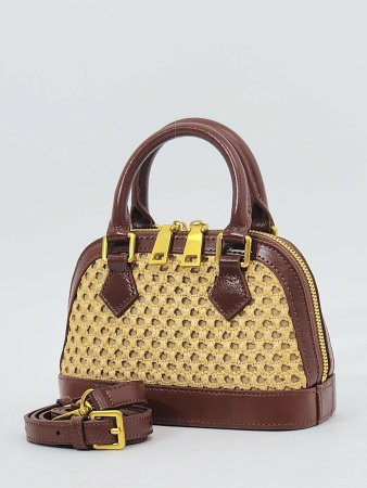 Мини-боулер Steffalini st8011 calf/raffia marrone