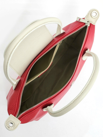 Сумка-боулер Steffalini st1246 vitello rosso/latte