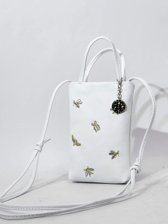 Сумка для телефона Curanni cu2301 vitello dolce bianco