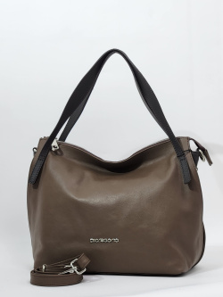 Сумка-хобо Di Gregorio gr1686 vitello taupe/t.moro argento