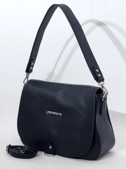 Сумка-седло Di Gregorio gr9188 vitello nero argento