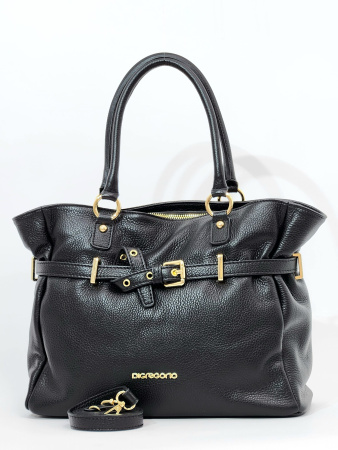 Сумка-тоут Di Gregorio gr9004 vitello nero oro