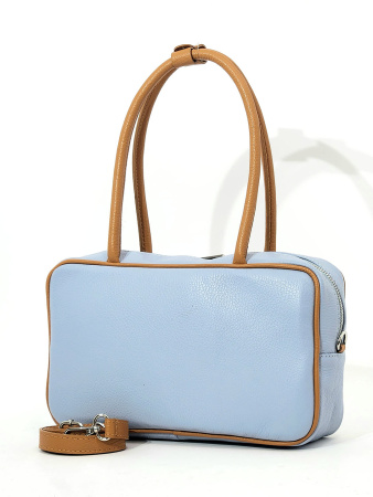 Сумка-боулер Сумка Steffalini st1292 vitello celeste/cuoio
